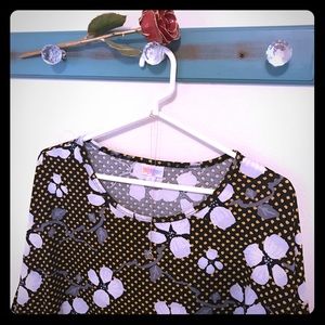 LuLaRoe XL LuLaRoe Irma, white floral with black
